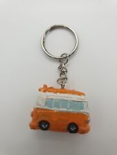 Vintage Camper Van Keyring . Orange Resin VW Camper Style Keyring. 3.5cm.