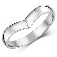 9ct White Gold Curved Wedding