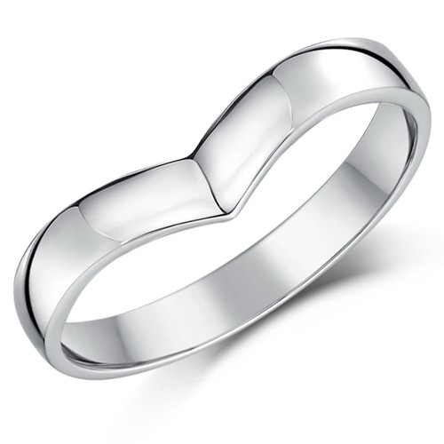 9ct white gold curved - curved, wedding
