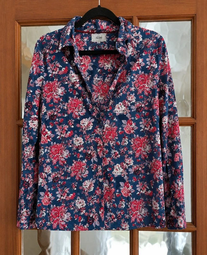 Mistral navy floral button - navy,