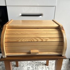Wooden Bread Bin with Sliding