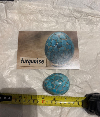 Turquoise gemstone egg - turquoise,
