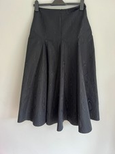 TED BAKER Midi Skirt Womens TB 2 UK 10 Black Panel Full Skirt NEW