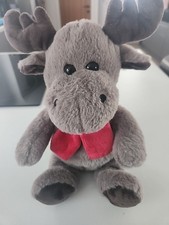 Christmas Moose With Red Scarf Cuddly Plush 10" Soft Toy Asda