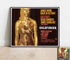 Goldfinger James Bond Sean Connery Repro Movie Poster Up To 30"