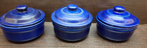 Blue oven table pots - oven,