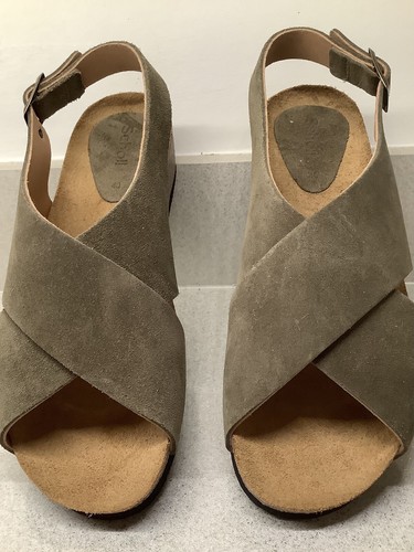 Scholl sand suede leather - suede, low