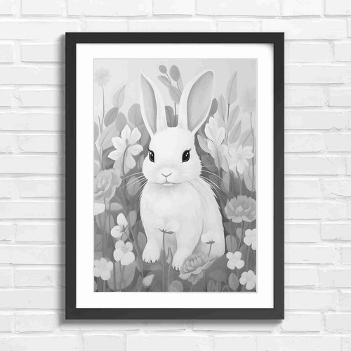 White rabbit surrounded - surrounded, by