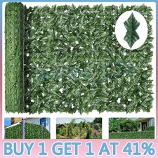 3M Roll Artificial Hedge Garden Fake Ivy Leaf Privacy Fence Screening Wall Panel