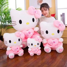 24-55cm Sanrio Hello Kitty Cat Plush Toys Cartoon KT Cat Plushie Doll Soft Stuff