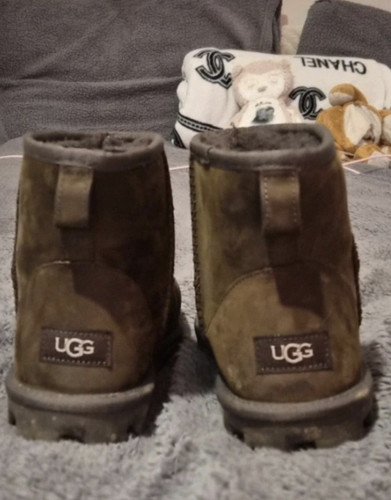 Ugg brown suede ankle bootie - ankle,