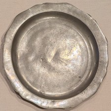 Pewter wavy edge plate 8.5"