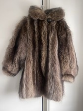 100% REAL BROWN FOX FUR COAT