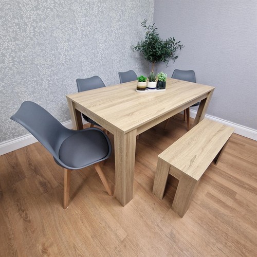 Dining table set oak effect - set,