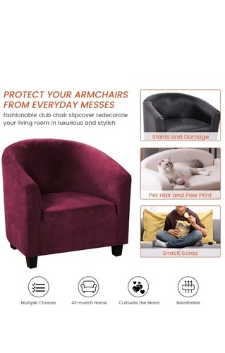Stretch velvet tub chair - tub, cover