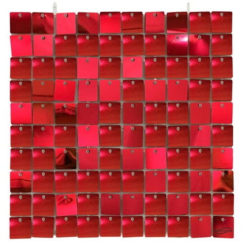 Metallic red sequin - red,