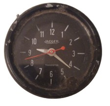 Vintage Jaeger Transistor Car Clock & Brackets - 60mm Diameter
