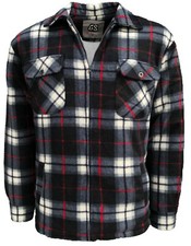 MENS LUMBERJACK CHECK COLLAR PADDED SHIRT THICK FUR LINED HOOD WINTER WORK SHIRT