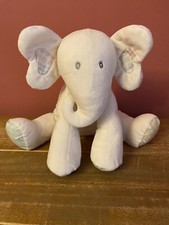 M&S White Elephant Baby Soft Toy Rattles & Crinkles 12” Rare Plush 5816 583