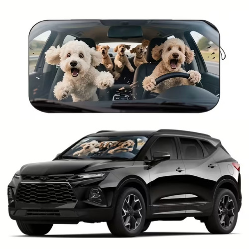 Puppy car windshield sun - puppy,