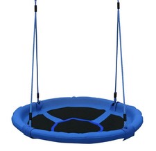 Homcom Swing Saucer Round Blue Indoor Outdoor 100cm Kids 3-8 Year Olds 100kg Max