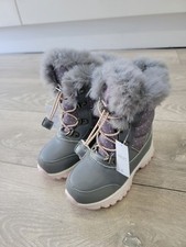 Gorgeous Girls Grey & Pink boots , Next , Size UK 9 child , Warm , Winter , Snow
