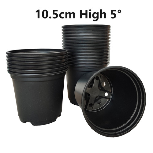 5cm plastic plant pots full - 10.5cm,