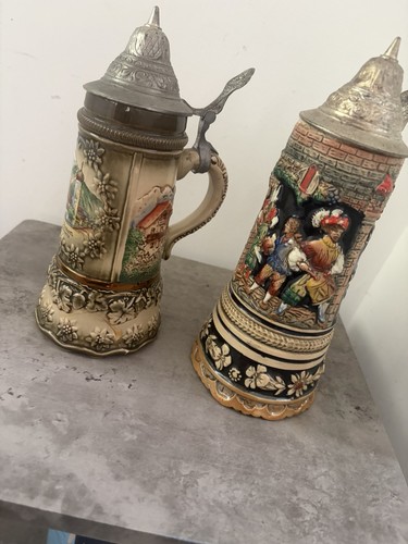 Huber ceramic beer steins - ceramic,