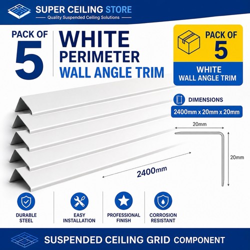 Pack white wall angle - wall,