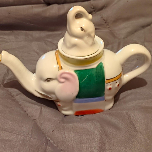 Ceramic elephant pattern tea - elephant,