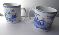 SPODE BLUE & WHITE BLUE ROOM GEORGIAN SERIES GIRL AT WELL & BLUE ROSE MUGS LOT