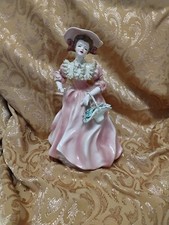 Lovely Vintage Florence  Figurine "Annabel" Pink Dress with flower basket