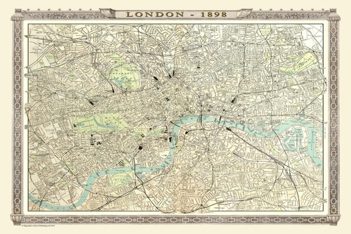 Old map london 1898 - london,
