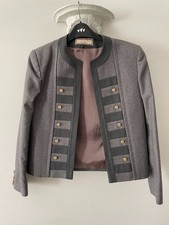 Vintage MANSFIELD Fine Pure New Wool Military Style Short Jacket Size 10 - 12