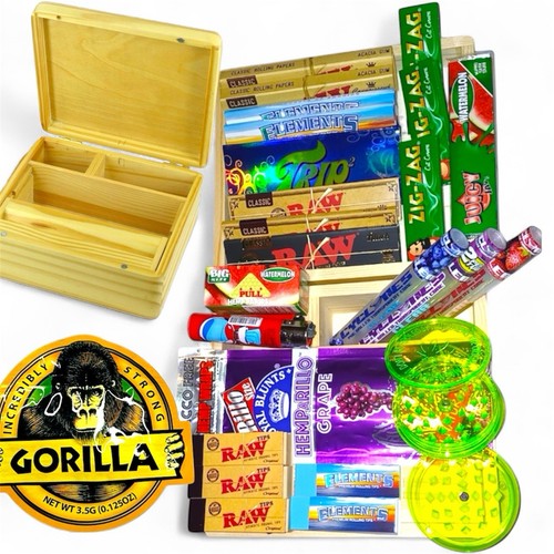 Large wooden smoking gift set - large,