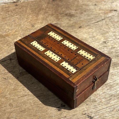 Antique wooden inlaid folding - wooden,