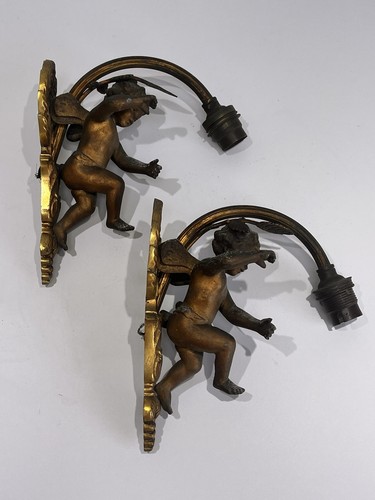 Pair antique french cherub - pair,