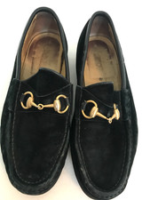 Vintage Gucci Black Suede Horsebit Loafer Shoes | 38.5 5.5 E | Need TLC