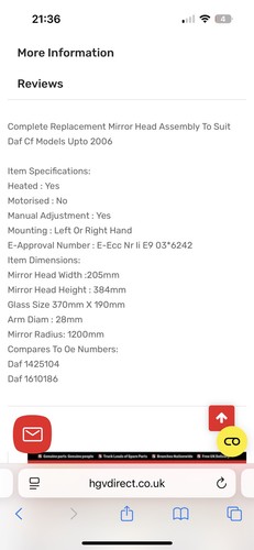 Main mirror head volt - mirror,