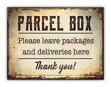 Parcel Box Metal Package Delivery Sign Postman
