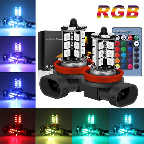 2pcs h11 5050smd - h8, rgb
