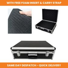 Protective Flight Case Storage Tool Box with Pick & Pluck Foam & Carry Strap UK