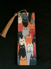 Cat wooden bookmark - cat,
