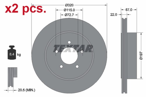 Pcs rear brake disc - pcs,