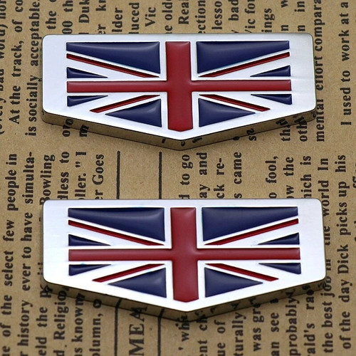 2pcs metal union jack uk - union,