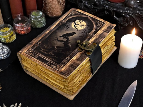Handmade raven grimoire - handmade,