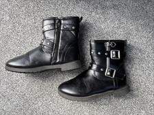 Girls Black Ankle Boots Size 1 Shoe Zone