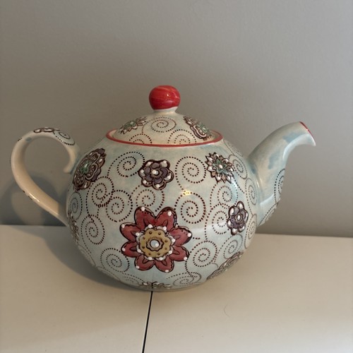 Eclectic ceramic teapot - ceramic,