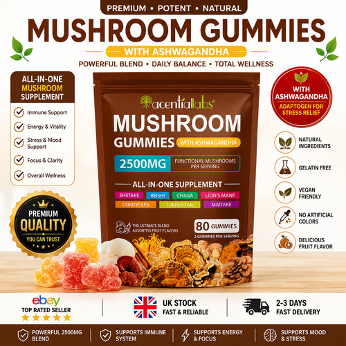 Mushroom gummies 2500mg - gummies, 80