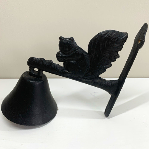 Cast iron squirrel door chime - cast,